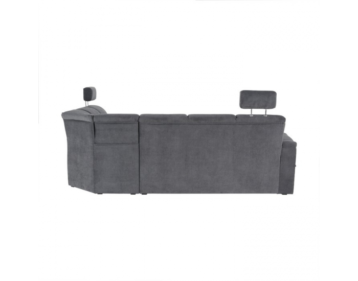 Rohová sedačka s rozkladom a úložným priestorom Santiago L - sivá