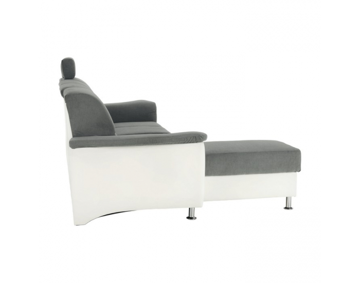 Rohová sedačka s rozkladom Santiago RM L - sivá / biela