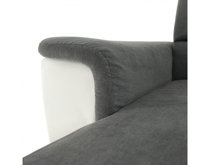 Rohová sedačka s rozkladom Santiago RM L - sivá / biela