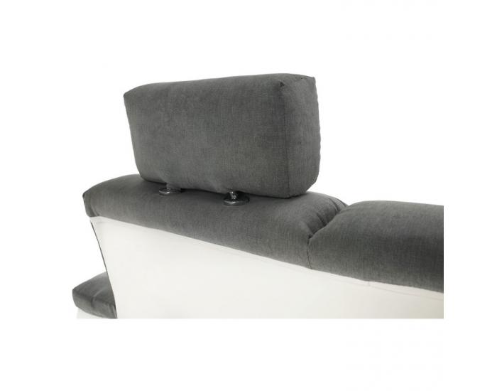 Rohová sedačka s rozkladom Santiago RM L - sivá / biela