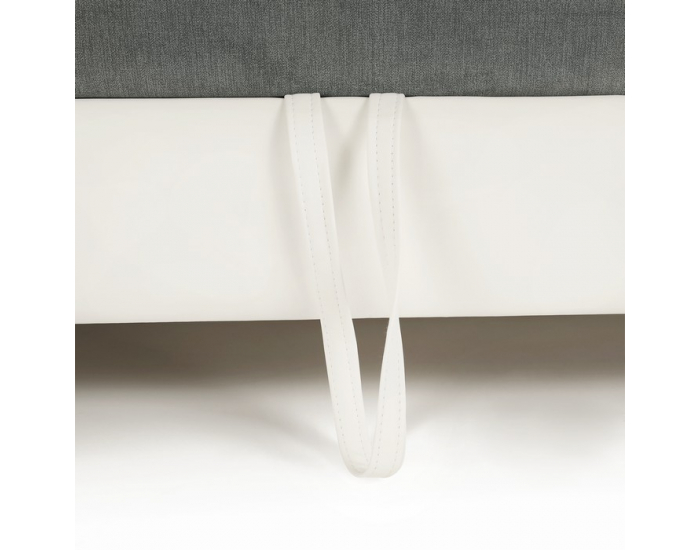 Rohová sedačka s rozkladom Santiago RM L - sivá / biela