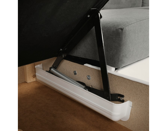 Rohová sedačka s rozkladom Santiago RM L - sivá / biela