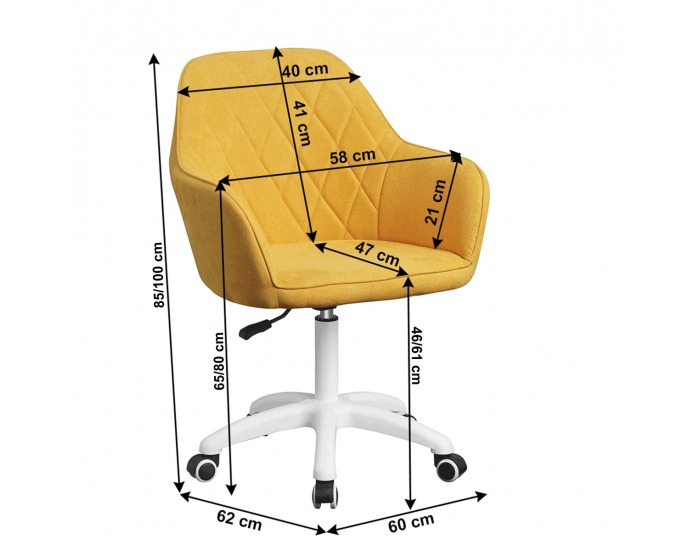 Kancelárske kreslo Santy - žltá / biela