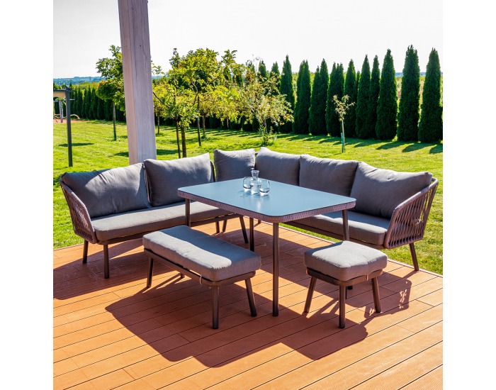 Záhradný nábytok z umelého ratanu Sarabi - sivá