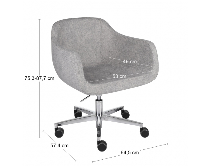 Konferenčné kreslo Sasa Up/Down Roll - sivá / chróm