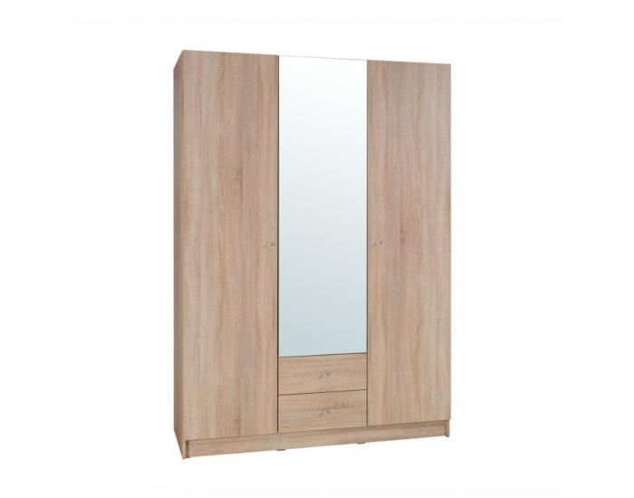 Šatníková skriňa so zrkadlom Mexim 3D - dub sonoma