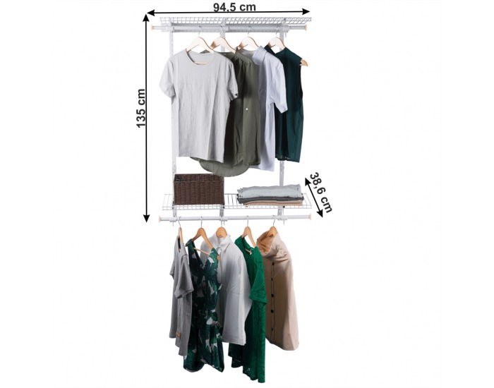 Šatníkový organizér Hosol - biela