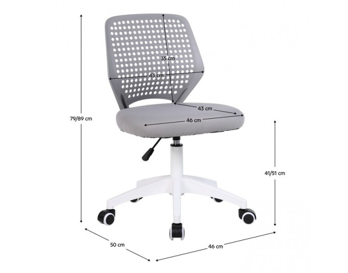 Kancelárska stolička Satoz - sivá / biela 