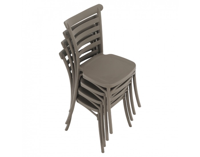 Stohovateľná stolička Savito - sivohnedá taupe