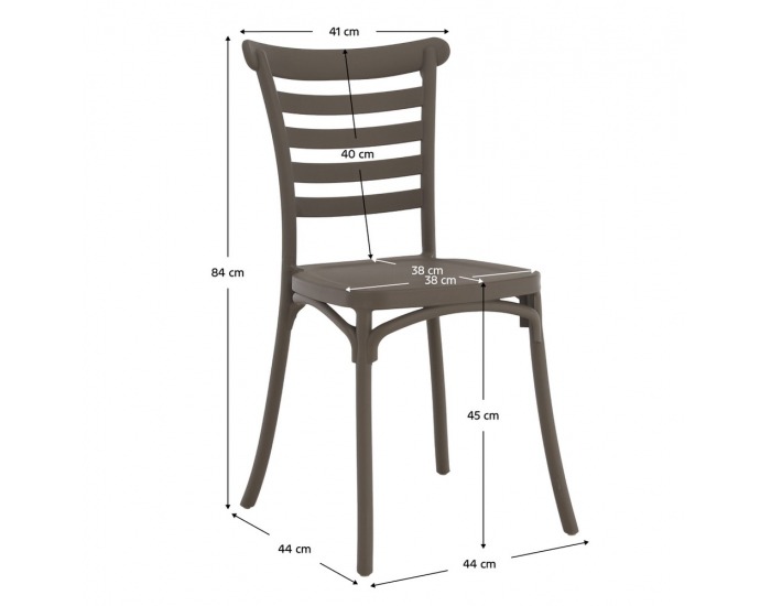 Stohovateľná stolička Savito - sivohnedá taupe