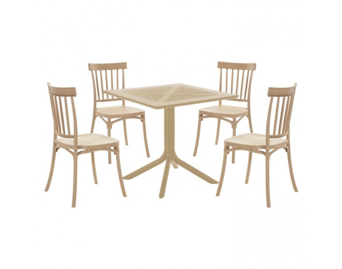 Stohovateľná stolička Sazen New - svetlohnedá