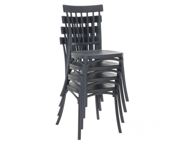 Stohovateľná stolička Sazen New - tmavosivá