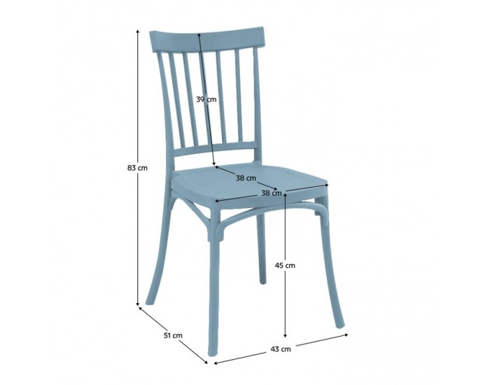Stohovateľná stolička Sazen - modrá