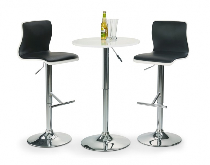 Barový stôl SB-1 - biely lesk / chróm