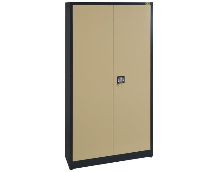 Kovová kancelárska skriňa s vystuženými dverami SB 1000 4P - antracit / béžová