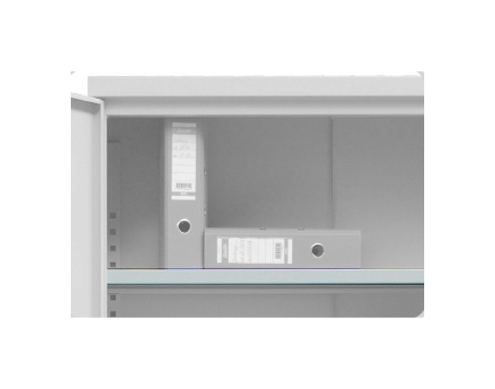 Kovová prídavná polica do kancelárskej skrine SB 1000 - svetlosivá