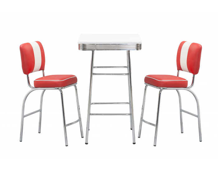 Barový stôl SB-11 - biela / chróm