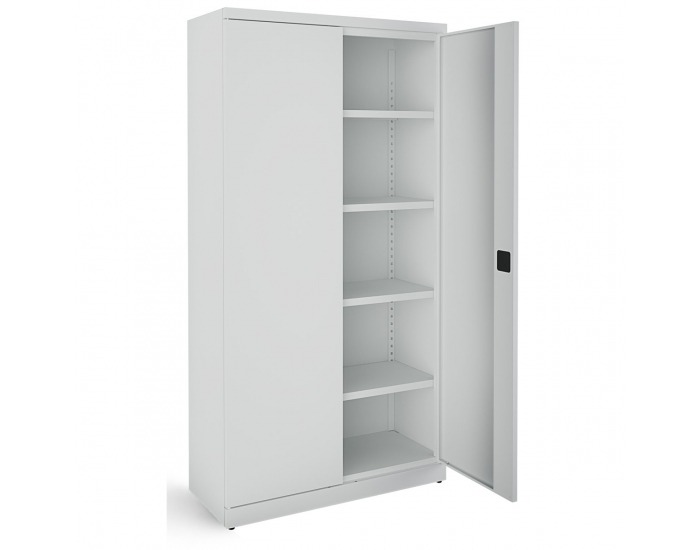 Kovová kancelárska skriňa s nastaviteľnými policami SB 1000 - svetlosivá