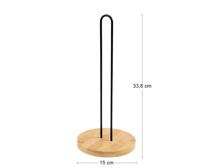 Stojan na kuchynské utierky Scandi - čierna / prírodná