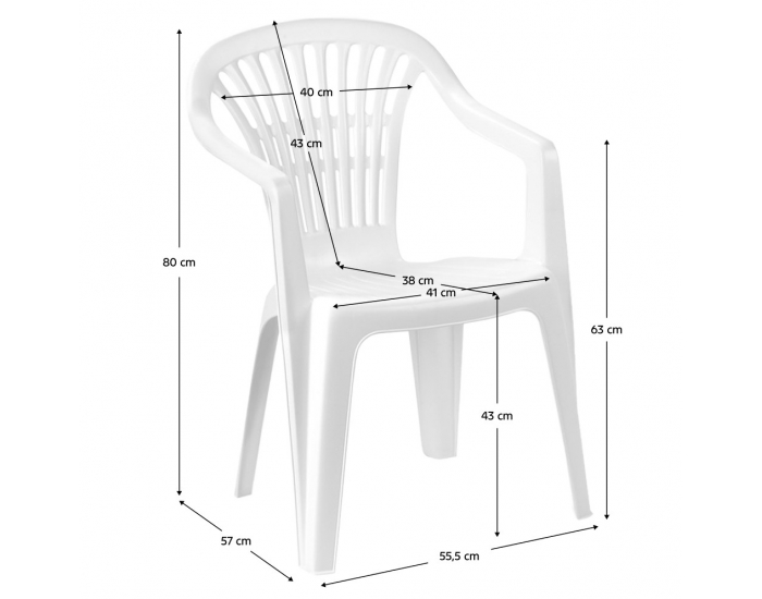Záhradné stohovateľné kreslo Scilia - biela