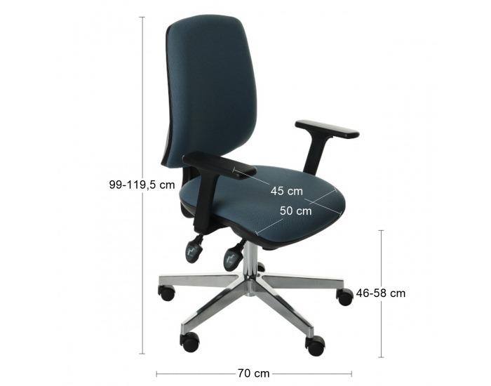 Kancelárska stolička s podrúčkami Sean 3D - modrá / čierna / chróm