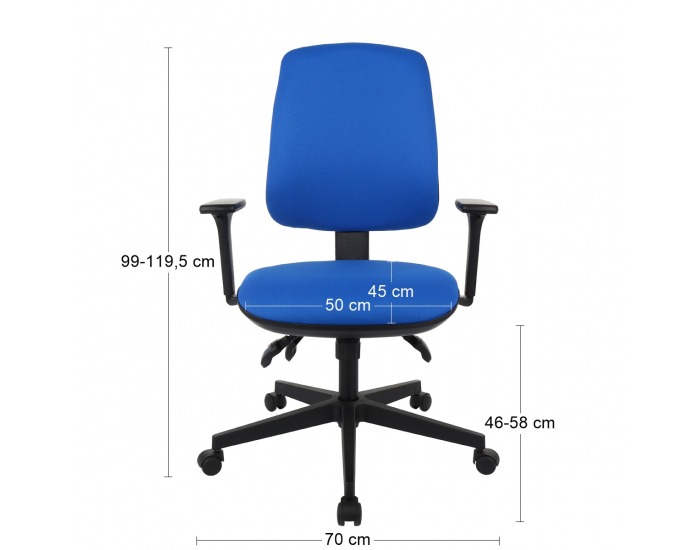 Kancelárska stolička s podrúčkami Sean 3D - modrá / čierna