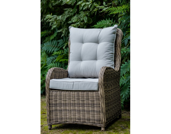 Záhradné kreslo z umelého ratanu Secondo - hnedá / svetlosivá