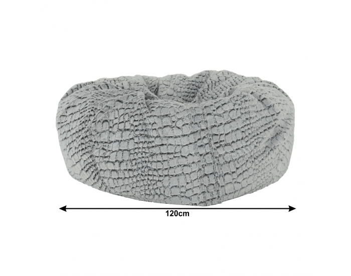 Sedací vak Igarno - sivá / biela vzor