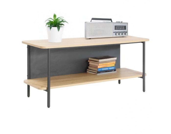 Policový regál Seflos - dub / čierna