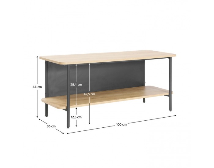 Policový regál Seflos - dub / čierna