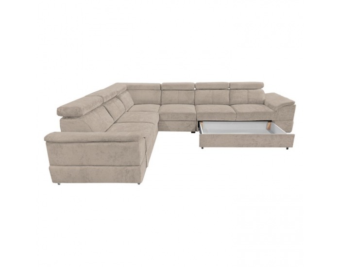 Rohová sedačka s rozkladom Segoria Lux L/P - béžová