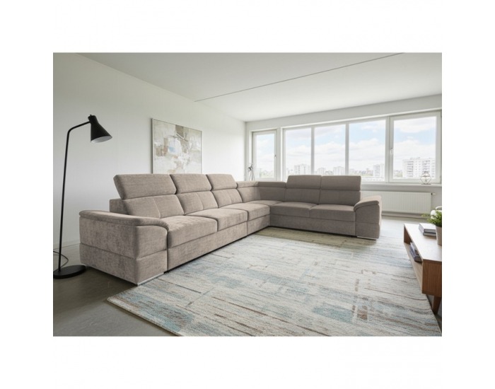 Rohová sedačka s rozkladom Segoria Lux L/P - béžová