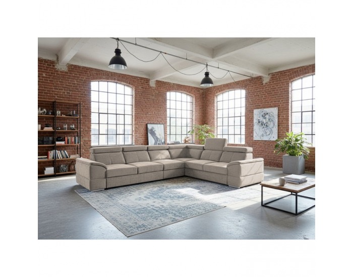 Rohová sedačka s rozkladom Segoria Lux L/P - béžová