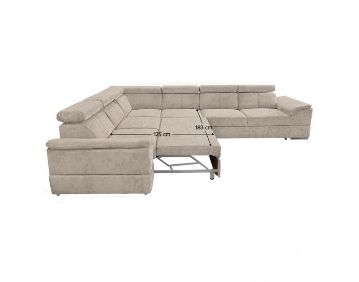 Rohová sedačka s rozkladom Segoria Lux L/P - béžová