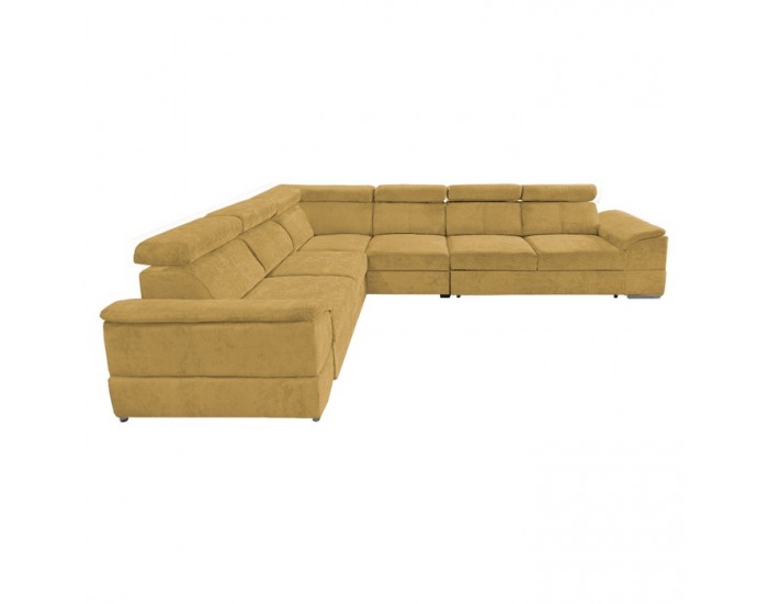 Rohová sedačka s rozkladom Segoria Lux L/P - horčicová