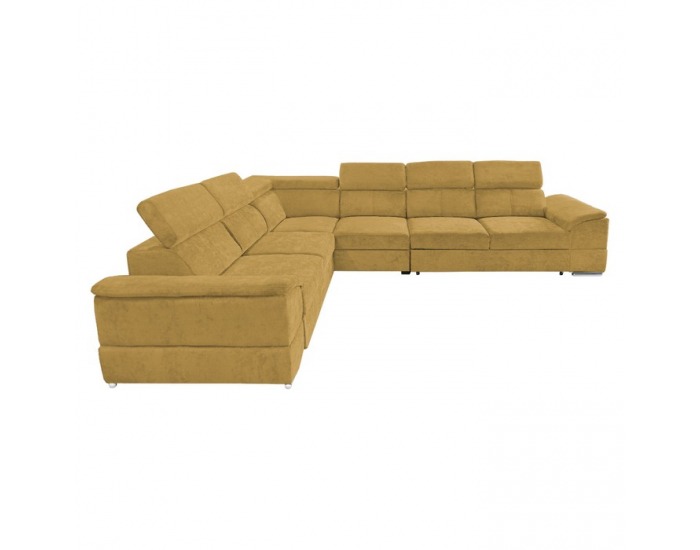 Rohová sedačka s rozkladom Segoria Lux L/P - horčicová