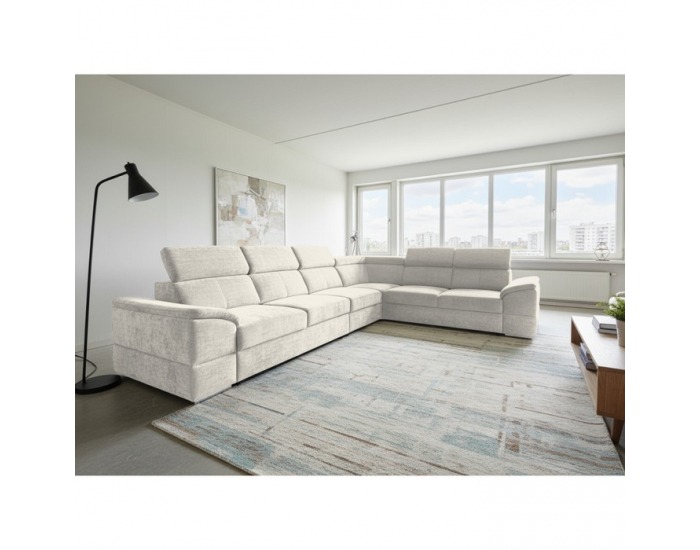 Rohová sedačka s rozkladom Segoria Lux L/P - krémová