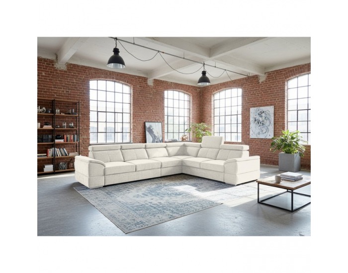 Rohová sedačka s rozkladom Segoria Lux L/P - krémová