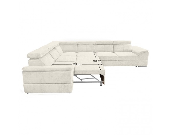 Rohová sedačka s rozkladom Segoria Lux L/P - krémová