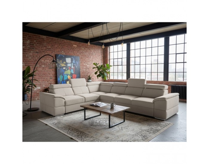 Rohová sedačka s rozkladom Segoria Lux L/P - smotanová