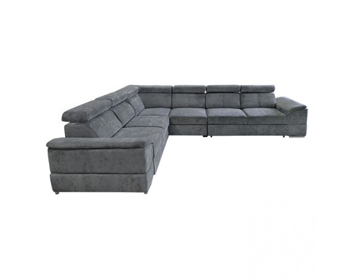 Rohová sedačka s rozkladom Segoria Lux L/P - tmavosivá