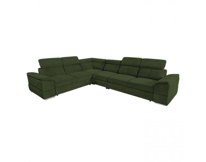 Rohová sedačka s rozkladom Segoria Lux L/P - tmavozelená