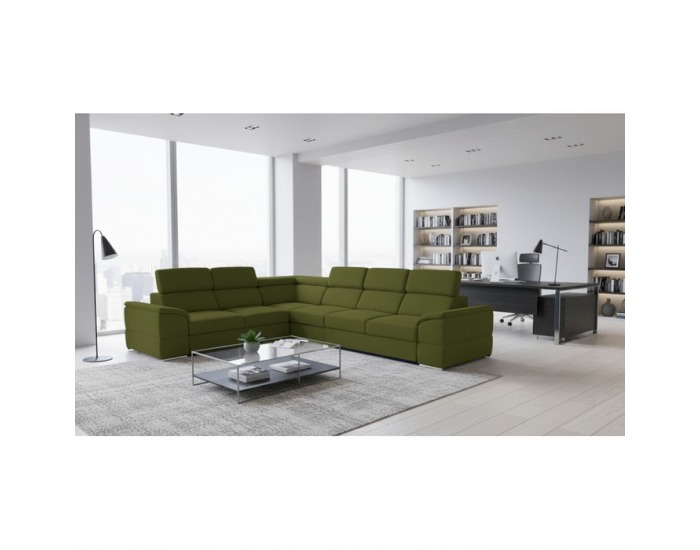 Rohová sedačka s rozkladom Segoria Lux L/P - zelená
