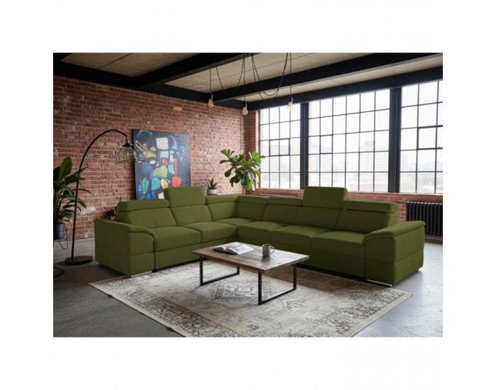 Rohová sedačka s rozkladom Segoria Lux L/P - zelená