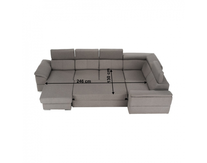 Rohová sedačka U s rozkladom Segoria Roh U L - sivohnedá (taupe)