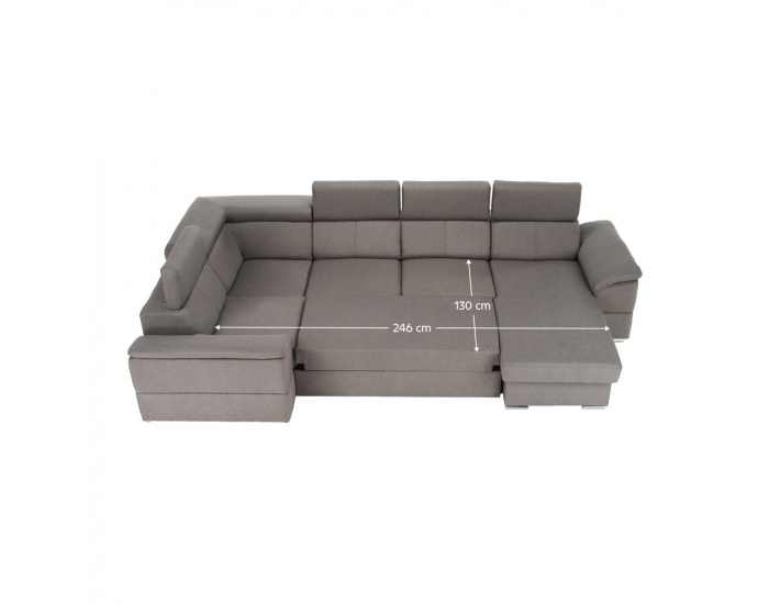 Rohová sedačka U s rozkladom Segoria Roh U P - sivohnedá (taupe)