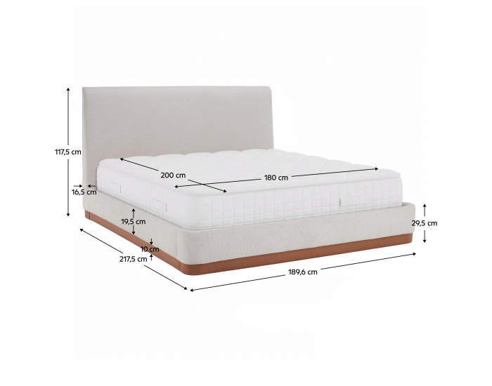 Manželská posteľ s roštom Selina 180 - biela