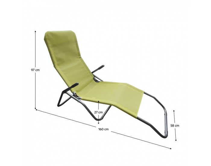 Záhradné lehátko Selno - sivá / zelená