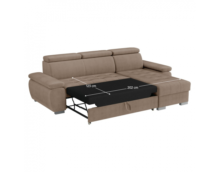 Rohová sedačka s rozkladom a úložným priestorom Semi Roh P - sivobéžová (taupe)