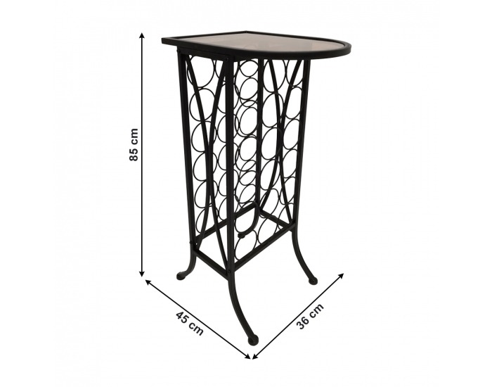 Kovový stojan na víno Sergel - čierna